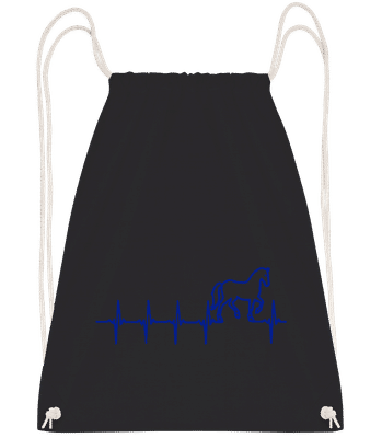 Horse Heartbeat - Drawstring batoh so šnúrkami - čierna - Predné