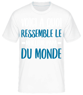 Meilleur Papa Du Monde - T-shirt standard Homme - Blanc - Devant