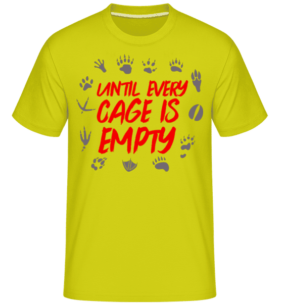 Preview: Until Every Cage Is Empty -  Shirtinator Men's T-Shirt - Lime - Front