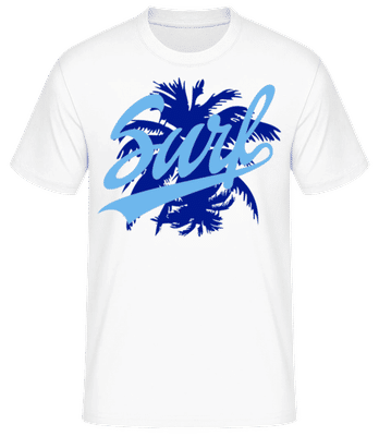 Icône de surf bleu clair - T-shirt standard Homme - Blanc - Devant