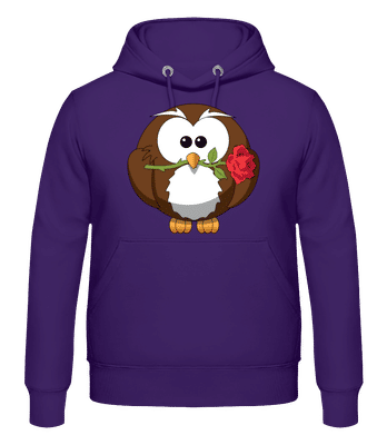 Valentine's Day Owl - Men's Hoodie - Purple - Front