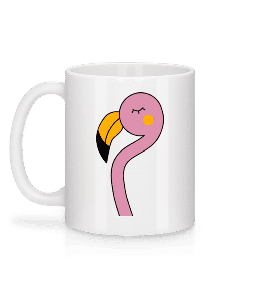 Aperçu: Flamant Mignon - Mug en céramique blanc - Blanc - Derrière