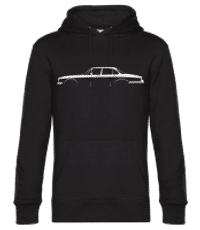 'Jaguar XJ (Series II)' Silhouette - Pánska štandardná mikina s kapucňou - Čierna - Predné