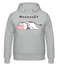 Moooody - Sweat à capuche Unisexe - Gris chiné - Devant