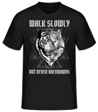 Walk Slowly Never Backwards - Pánske basic tričko - Čierna - Predné