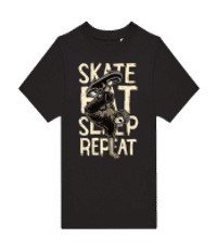 Skate Eat Sleep Repeat - T-shirt homme B&C - Noir - Devant