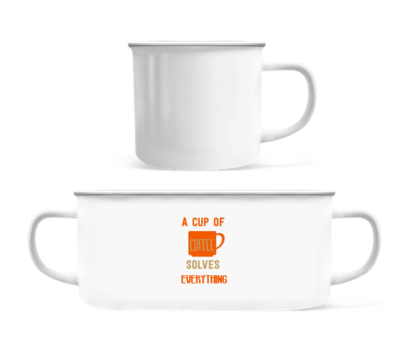 Vorschau: A Cup Of Coffee - Emaille-Tasse - Weiß - Vorne