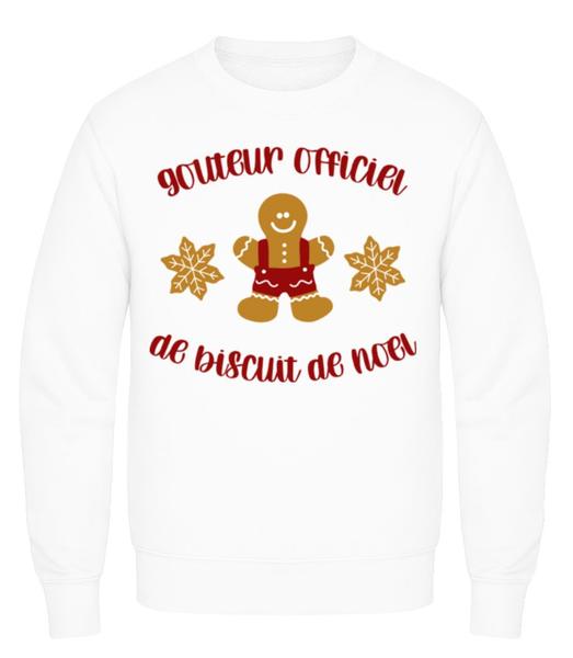 Aperçu: Goûteur Officie De Biscuit De Noël - Sweatshirt Homme - Blanc - Devant
