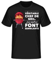 Véritable Chef De Gril - T-shirt standard Homme - Noir - Devant