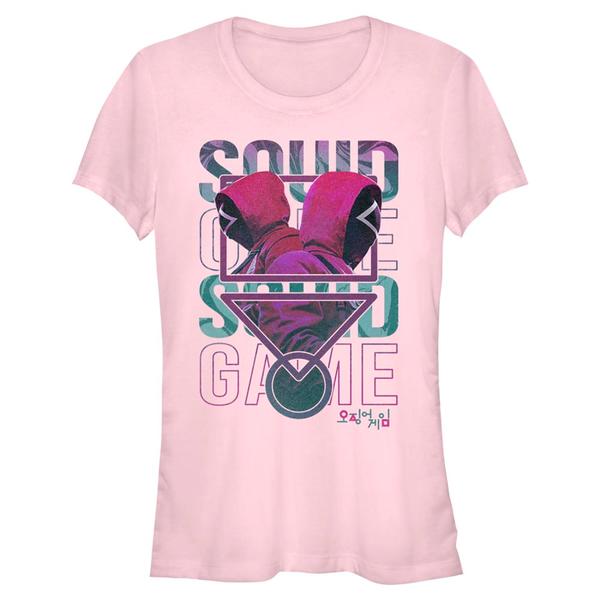 Aperçu: Netflix - Squid Game - Guard Symbol With Stacks - Femme T-shirt - Rose - Devant