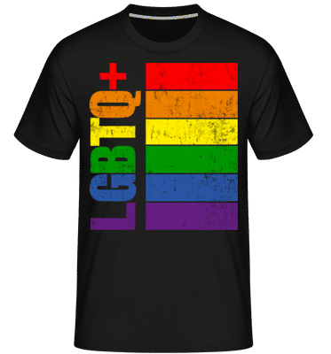 Drapeau LGBTQ + -  T-Shirt Shirtinator homme - Noir - Devant