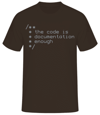 Code Is Documentation - Men's Basic T-Shirt - Brown - Front