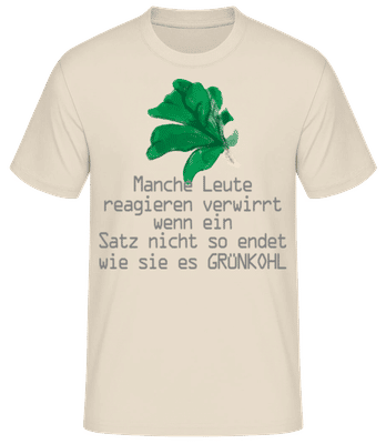Grünkohl Satz - Männer Basic T-Shirt - Creme - Vorne