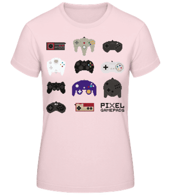 Konsolen Controller Pixel - Frauen T-Shirt B&C - Rosa - Vorne