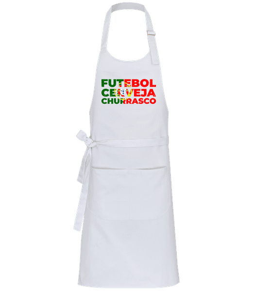 Aperçu: Futebol Cerveja Churrasco - Tablier standard - Blanc - Devant