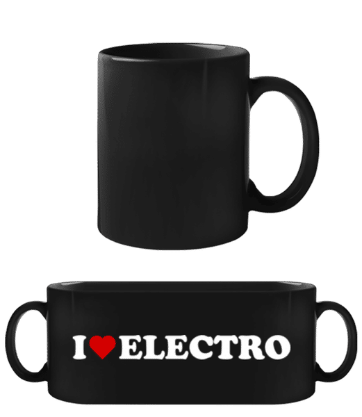 Aperçu: I Love Electro - Tasse Noire - Noir - Devant