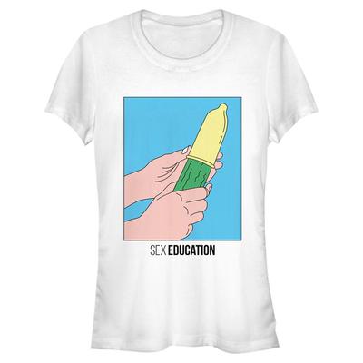 Netflix - Sex Education - Symbol Cucumber - Femme T-shirt - Blanc - Devant