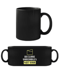Coding Variables Not War - Tasse Noire - Noir - Devant