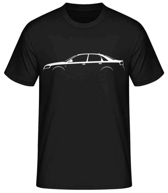 Vorschau: 'Audi RS 4 Sedan (B7)' Silhouette - Männer Basic T-Shirt - Schwarz - Vorne