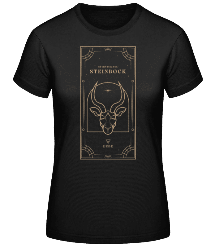 Vorschau: Art Deco Sternzeichen Steinbock - Frauen Basic T-Shirt - Schwarz - Vorne