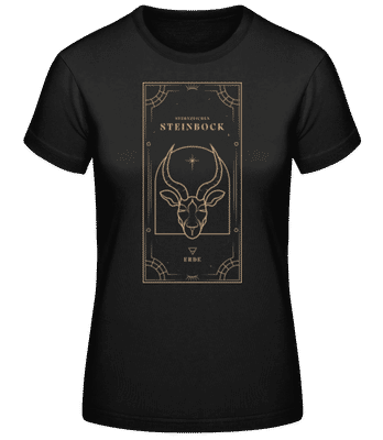 Art Deco Sternzeichen Steinbock - Frauen Basic T-Shirt - Schwarz - Vorne
