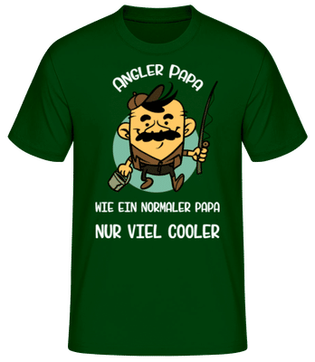 Angler Papa - Männer Basic T-Shirt - Flaschengrün - Vorne