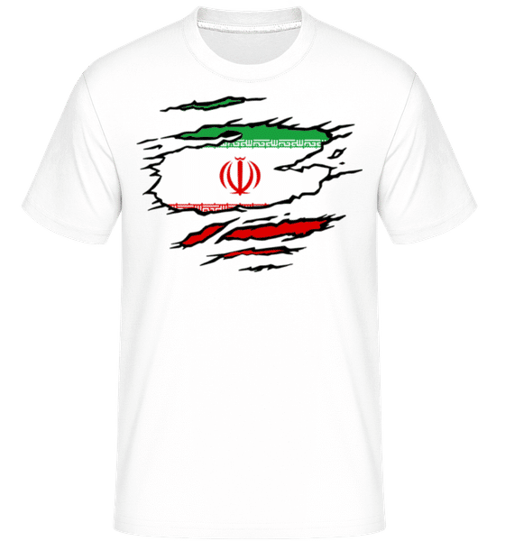 Aperçu: Drapeau mûré Iran -  T-Shirt Shirtinator homme - Blanc - Devant