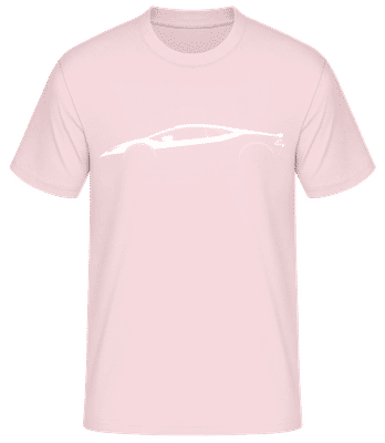 'Lamborghini Huracan Evo' Silhouette - Pánske basic tričko - Ružová - Predné