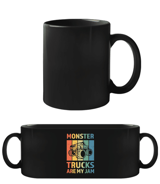 Aperçu: Retro Monster Trucks - Tasse Noire - Noir - Devant