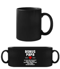Bonus Papa white - Schwarze Tasse - Schwarz - Vorne