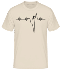 Bouldern Herzschlag - Männer Basic T-Shirt - Creme - Vorne