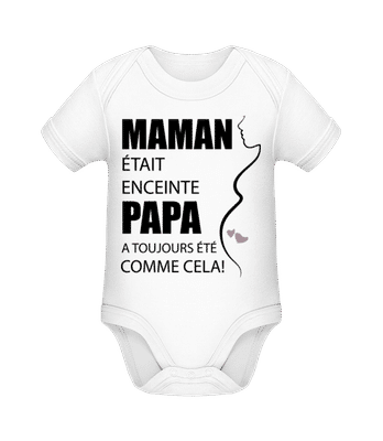 Maman Était Enceinte - Body manches courtes bio - Blanc - Devant