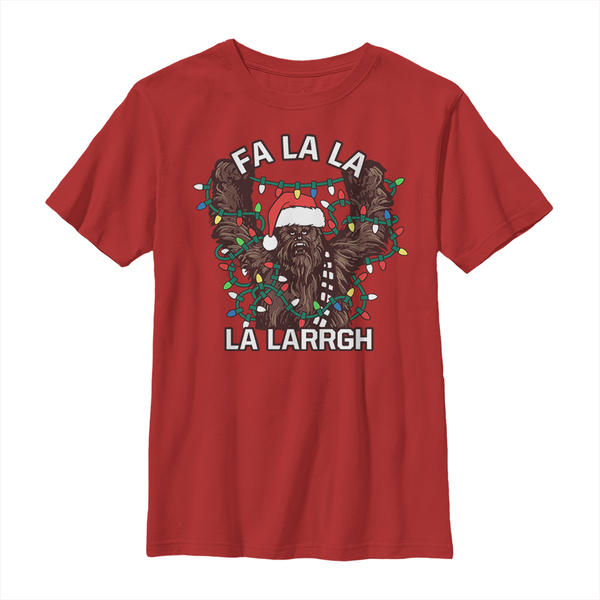 Aperçu: Star Wars - Chewbacca Wookie Lights - Christmas - Enfant T-shirt - Rouge - Devant