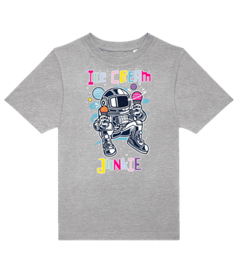 L'astronaute crème glacée - T-shirt enfants B&C - Gris chiné - Devant