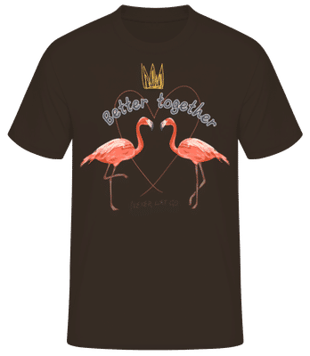 Better Together Flamingos - T-shirt standard Homme - Marron - Devant