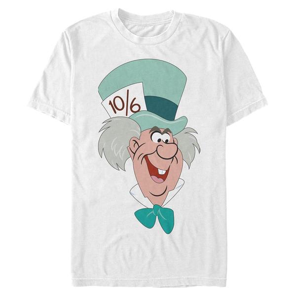 Preview: Disney - Alice in Wonderland - Mad Hatter Big Face - Men's T-Shirt - White - Front