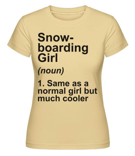 Preview: Snowboarding Girl Definition Black -  Shirtinator Women's T-Shirt - Yellow - Front