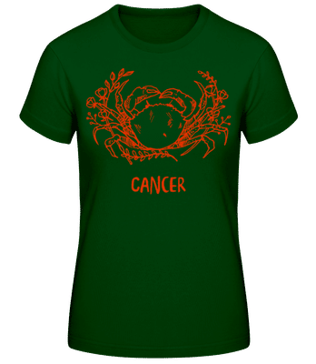 Scribble Style Zodiac Sign Cancer - Dámske basic tričko - Bottle green - Predné