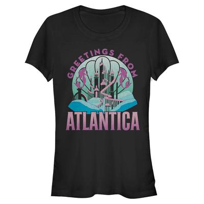 Disney - The Little Mermaid - Logo Atlantica - Mujeres Camiseta - Negro - delante