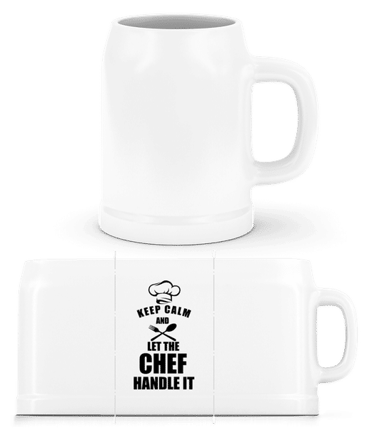 Aperçu: Keep Calm Chef - Chope de bière - Blanc - Devant