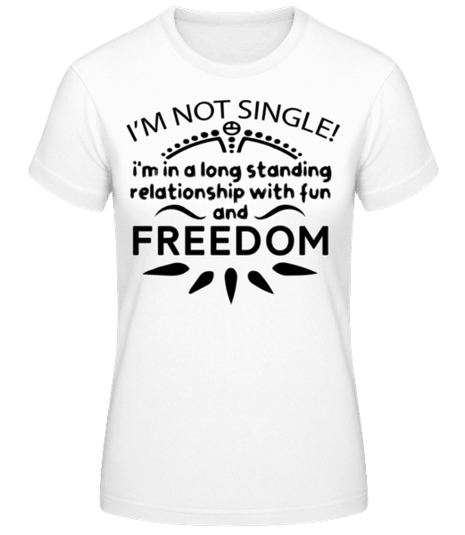 Náhľad: Single je zábava a sloboda - Dámske tričko B&C - Biela - Predné