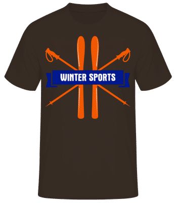 Winter Sports Sign - T-shirt standard Homme - Marron - Devant