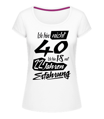 18 Mit 22 Jahren Erfahrung - Frauen T-Shirt U-Ausschnitt - Weiß - Vorn