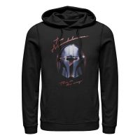 Star Wars - The Mandalorian - Mandalorian Helmet Chrome - Unisex Hoodie - Black - Front