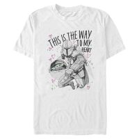 Star Wars - The Mandalorian - Mandalorian & the Child Way to My Heart - Valentinstag - Männer T-Shirt - Weiß - Vorne