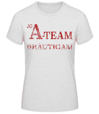 JGA Team Bräutigam - Frauen T-Shirt B&C - Grau meliert - Vorne