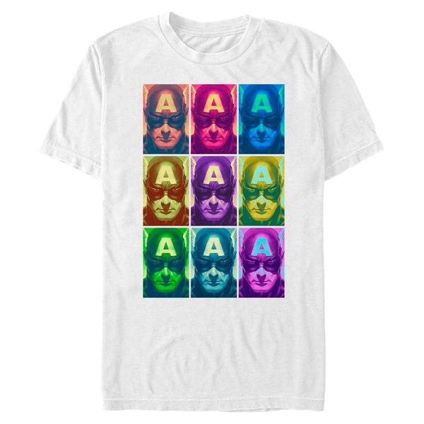Aperçu: Marvel - Avengers - Captain America Cap Pop - Homme T-shirt - Blanc - Devant