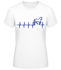 Heartbeat Horse Blue · Women's Basic T-Shirt