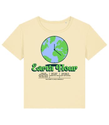 Earth Hour - Women's organic T-shirt Stanley Stella 2.0 - Pastel yellow - Front