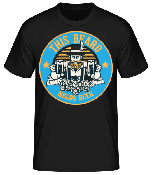 Aperçu: This Beard Needs Beer - T-shirt standard Homme - Noir - Devant